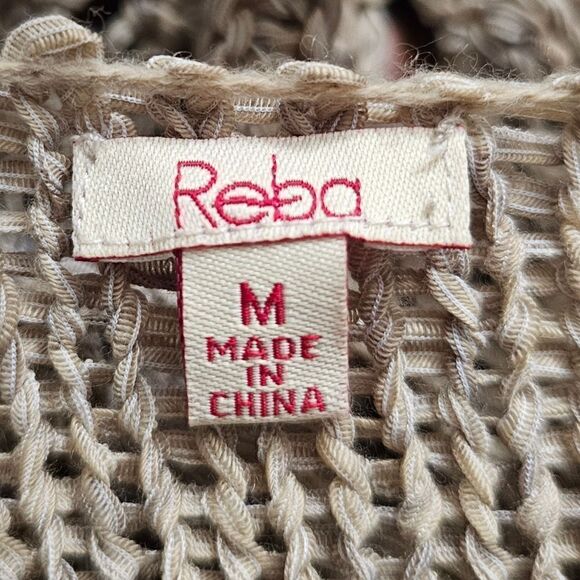 REBA‎ Crochet Open Front Tunic Cardigan - Size Medium - Picture 6 of 7